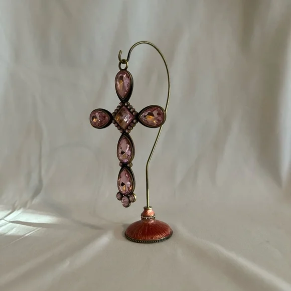 Kirkland Signature Pink and Gold Cross Ornament w/ Pink Stand - Picture 15 of 16
